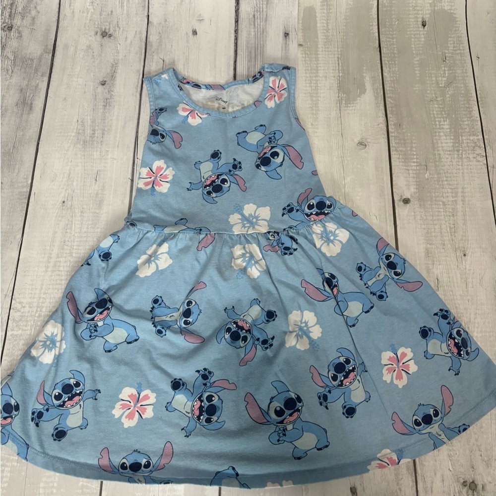 Disney Blue Dress with Stitch and Floral Design
